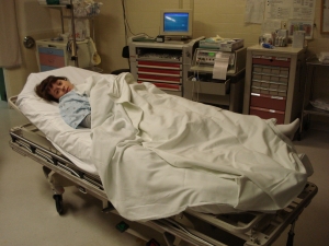 Laura at the Kaiser hospital on December 26, 2006