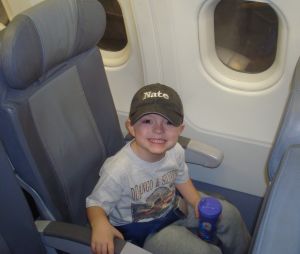 Nate on a Spirit Airlines flight from Los Angeles to Detroit.