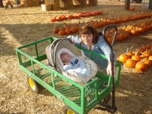 Nate and Laura at the pumpkin patch on Valencia Blvd.