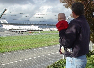 Nate and his dad at Van Nuys Airport on December 29, 2004.