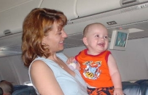 Nate on the Aloha Airlines flight from Santa Ana-John Wayne to Kahului, Maui
