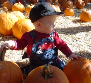Nate at the pumpkin patch in Fillmore.